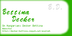 bettina decker business card